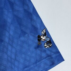 DISNEY OXFORD GOLF Shirt Mens L Super Dry COOLMAX Argyle Blue Mickey‎ Rare T33
